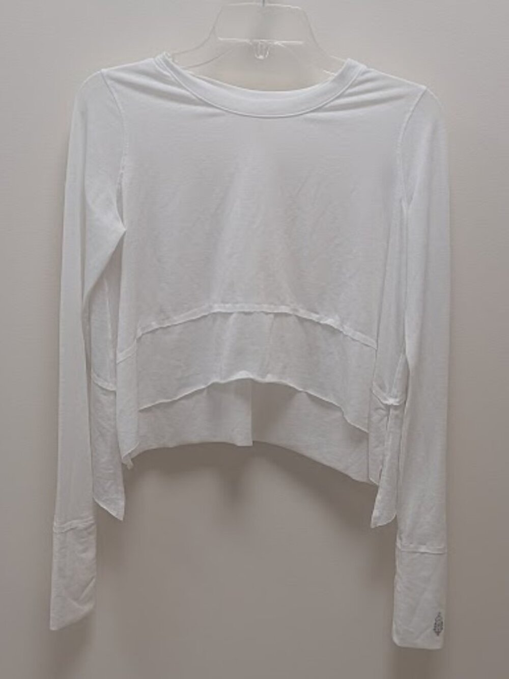 FP Movement Free People White Cropped Long Sleeve Layer Top XS